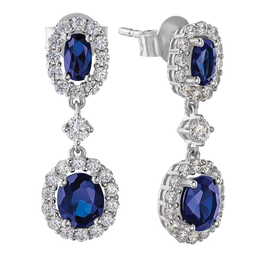 Tru-Sapphire Cluster Drop Earrings sold by Tru Diamonds product image thumbnail 2
