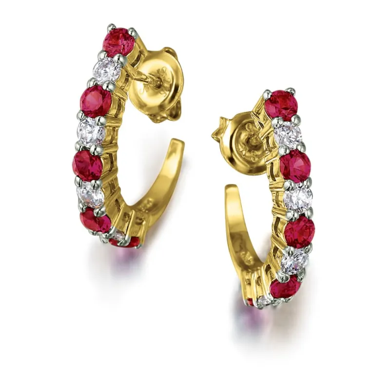 Tru-Ruby Crescent Earrings sold by Tru Diamonds