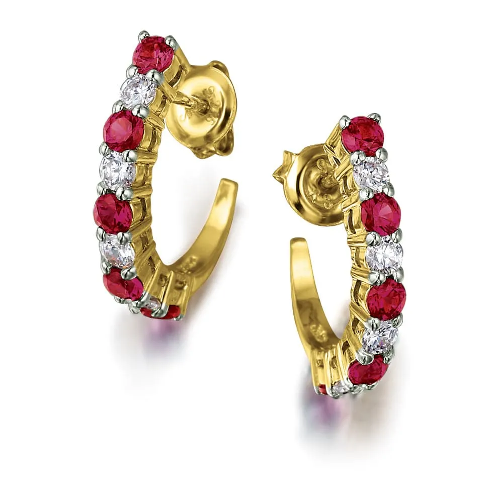 Tru-Ruby Crescent Earrings sold by Tru Diamonds