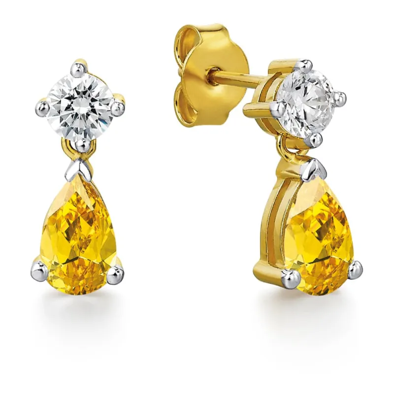Yellow Teardrop Earrings sold by Tru Diamonds