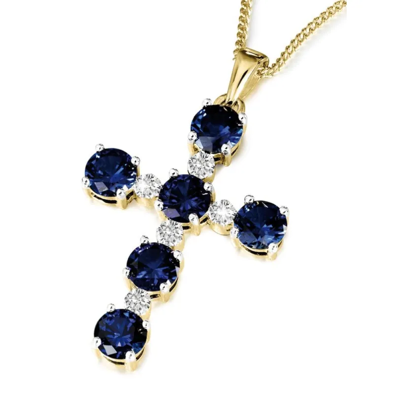 Tru-Sapphire Cross Pendant sold by Tru Diamonds