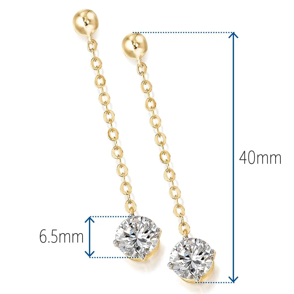Posh Solitaire Drop Earrings sold by Tru Diamonds product image thumbnail 4