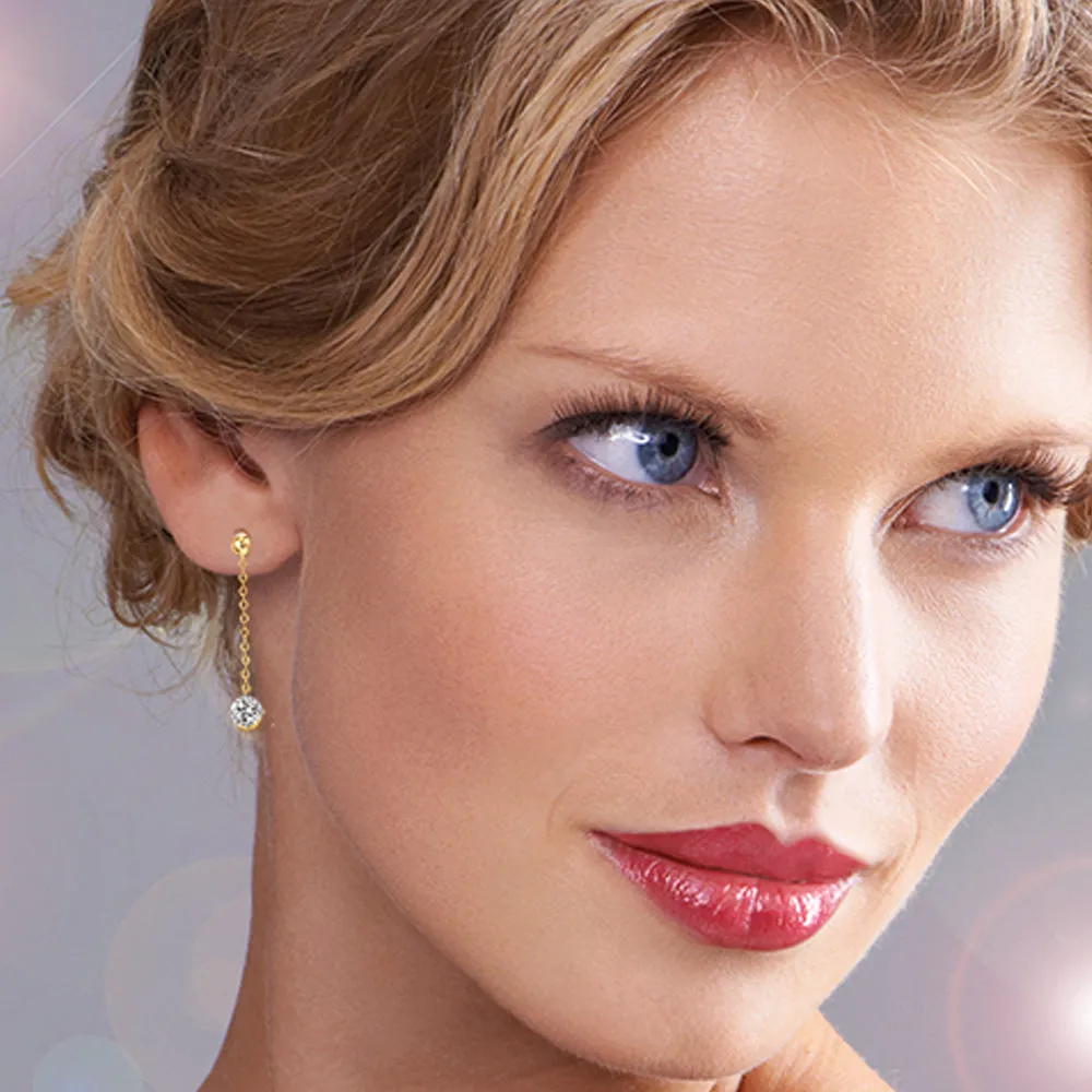 Posh Solitaire Drop Earrings sold by Tru Diamonds product image thumbnail 3