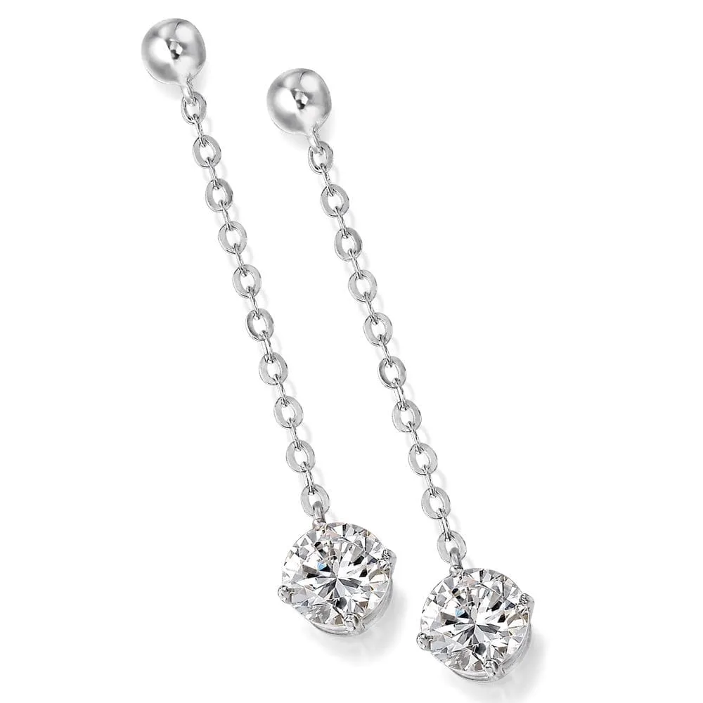 Posh Solitaire Drop Earrings sold by Tru Diamonds product image thumbnail 2