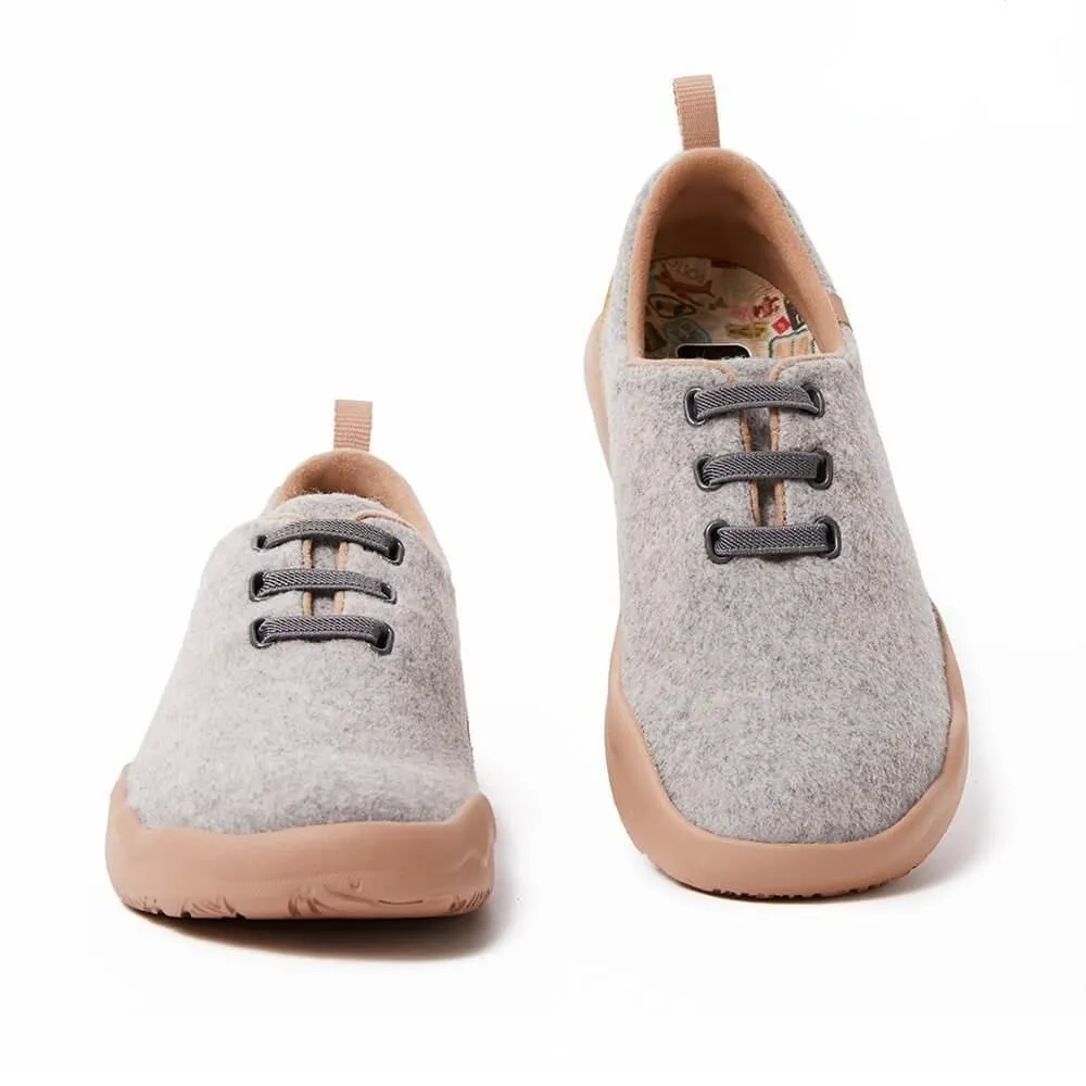 Segovia Light Grey Wool Lace-up Shoes Men sold by UIN Footwear