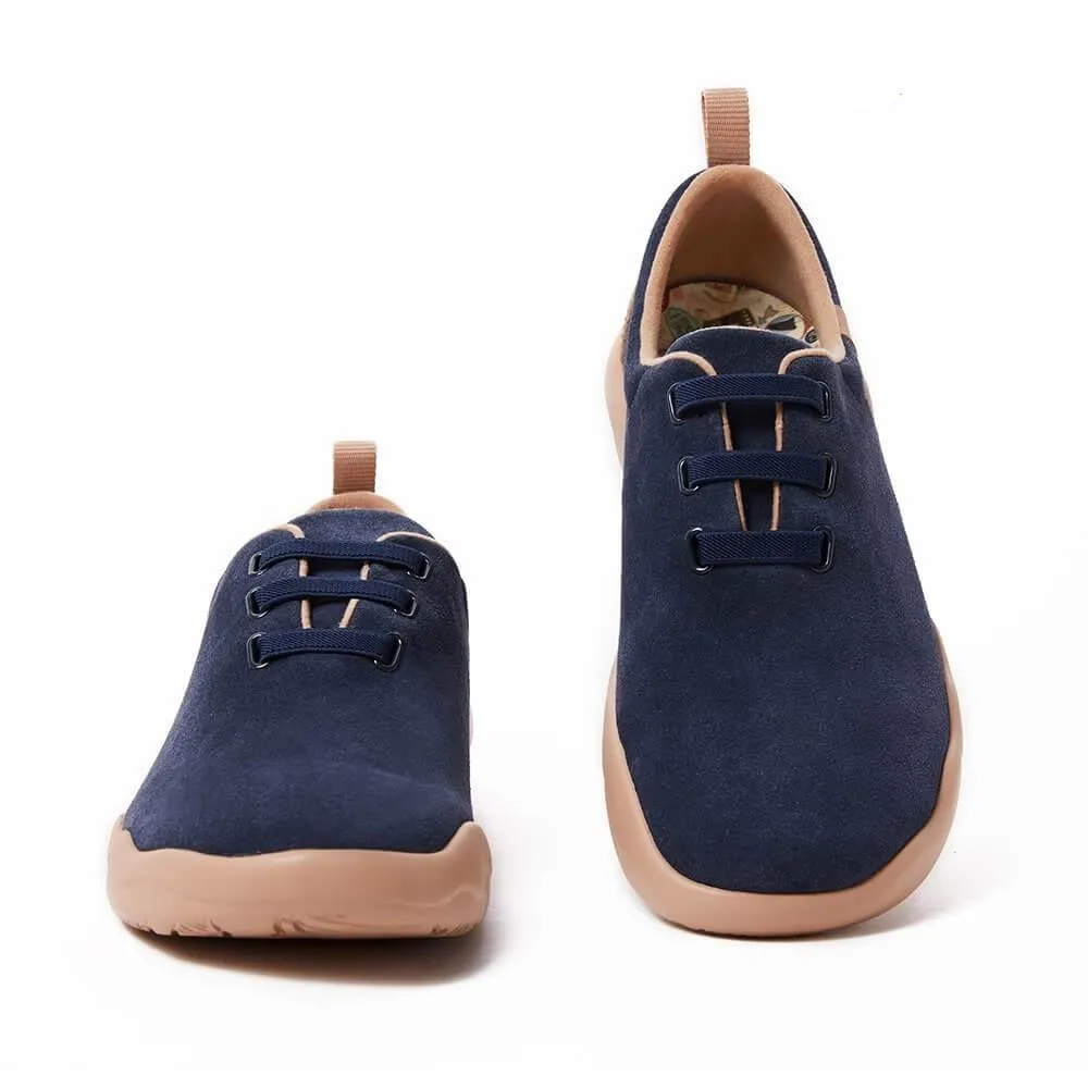 Segovia Deep Blue Cow Suede Lace-up Shoes Men sold by UIN Footwear