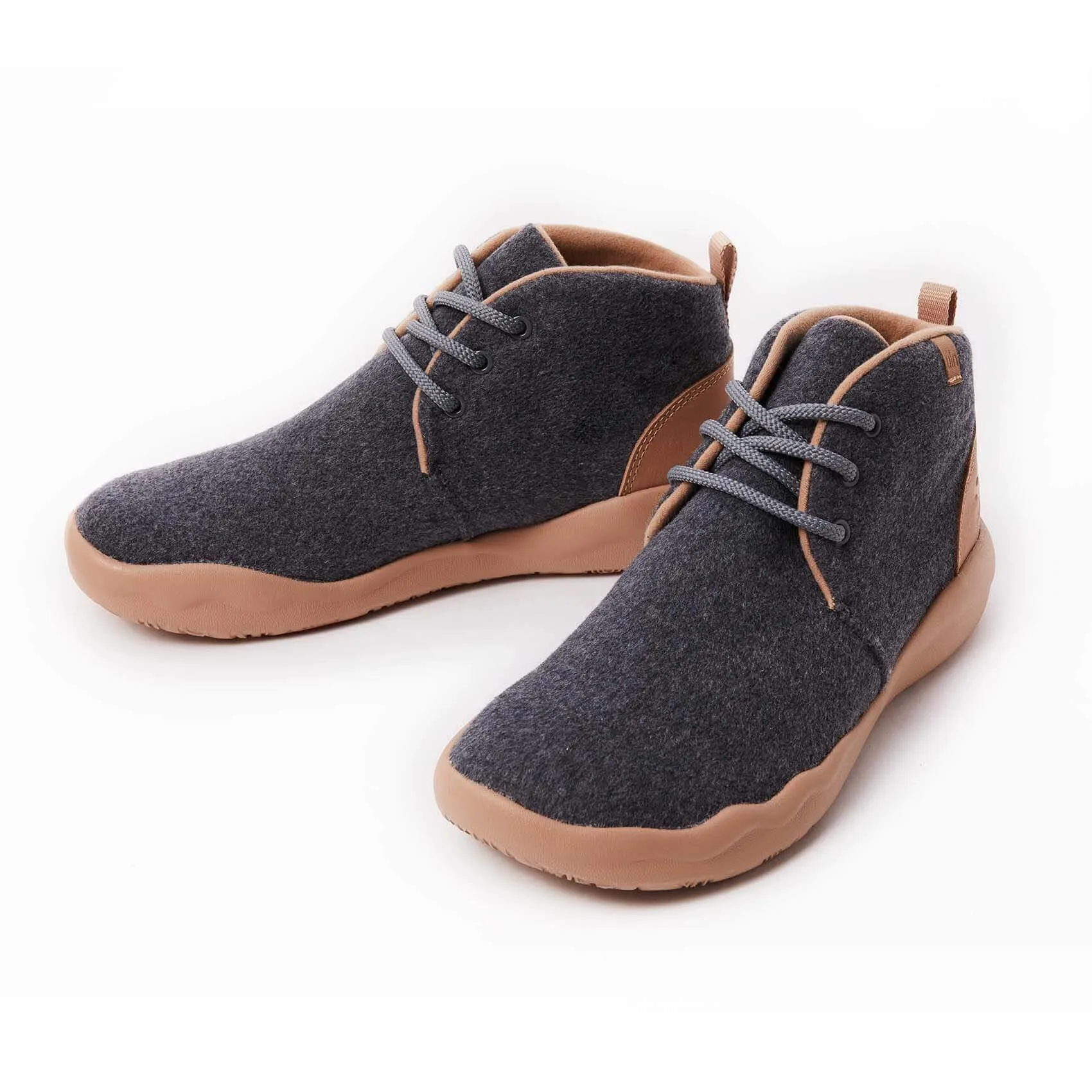 Bilbao Deep Grey Wool Lace-up Boots Men sold by UIN Footwear