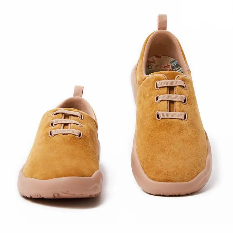 Segovia Khaki Cow Suede Lace-up Shoes Women sold by UIN Footwear