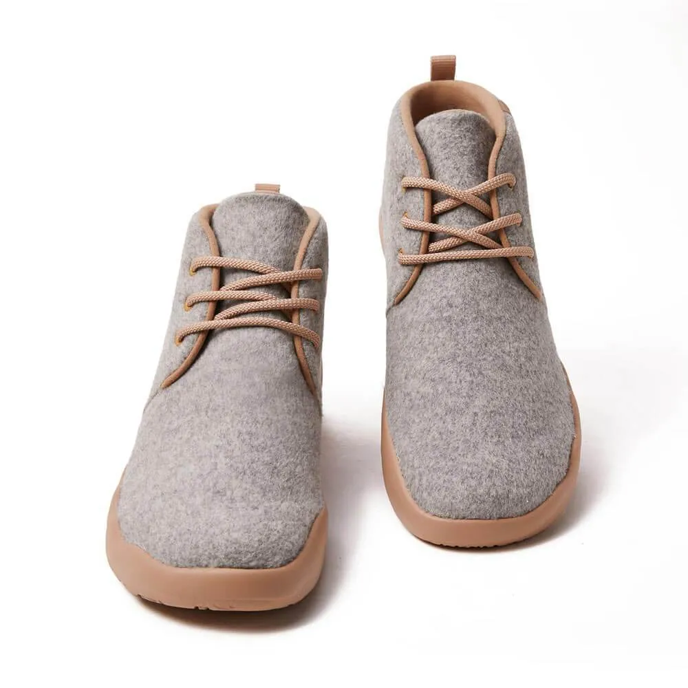 Bilbao Light Grey Wool Lace-up Boots Men sold by UIN Footwear product image thumbnail 4