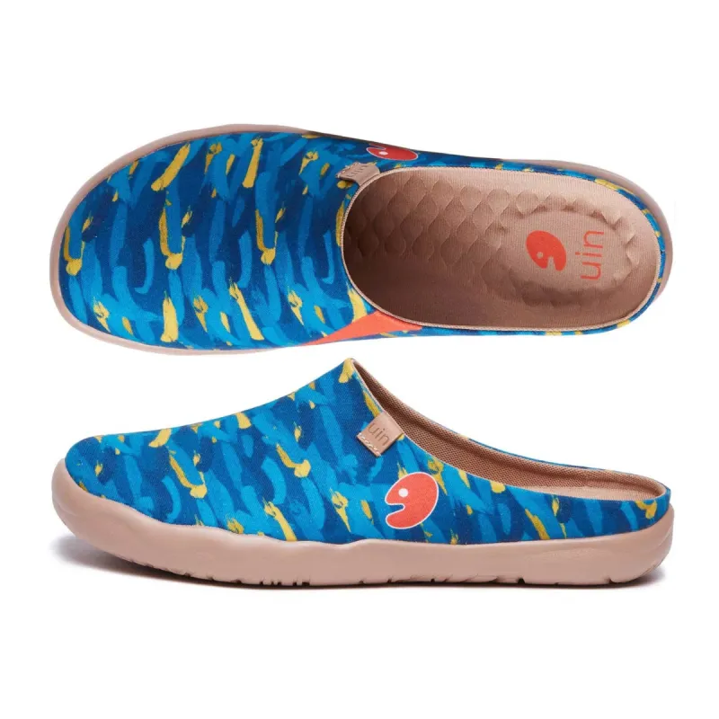 Van Gogh Wheatfield with Cypresses V1 Malaga Slipper Men sold by UIN Footwear