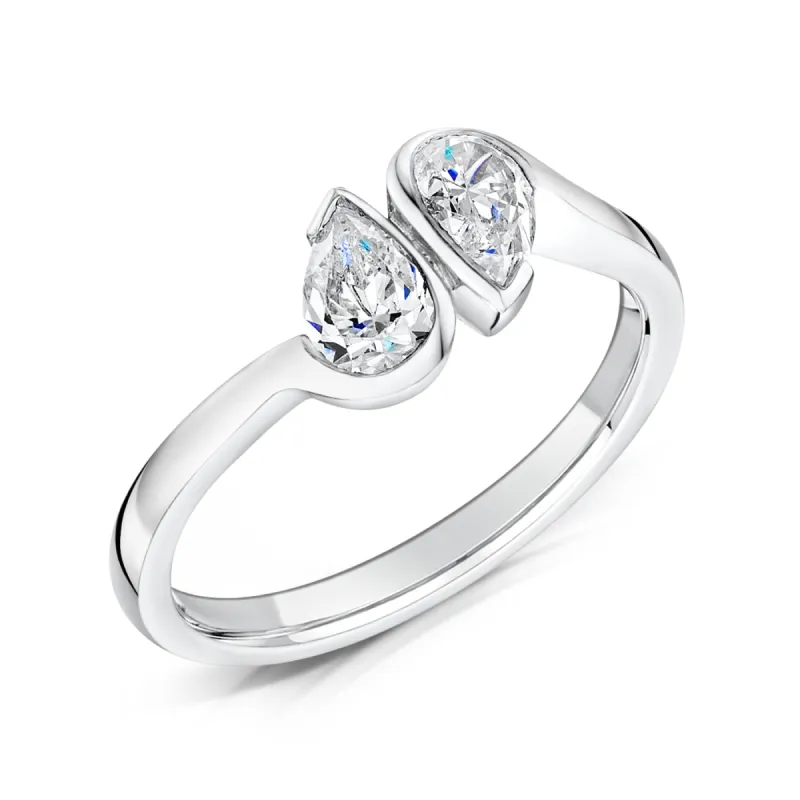 The Laris Ring | Pear Lab Diamond Toi Et Moi Engagement sold by Ethica Diamonds