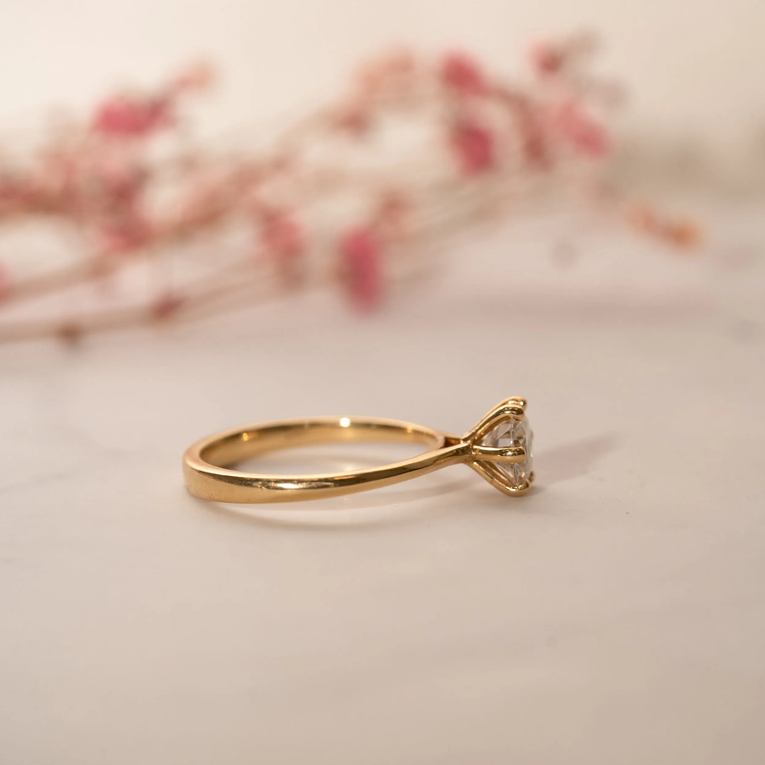 The Sissy Ring | Round Moissanite Petite Six Claw Engagement Solitaire sold by Ethica Diamonds product image thumbnail 4