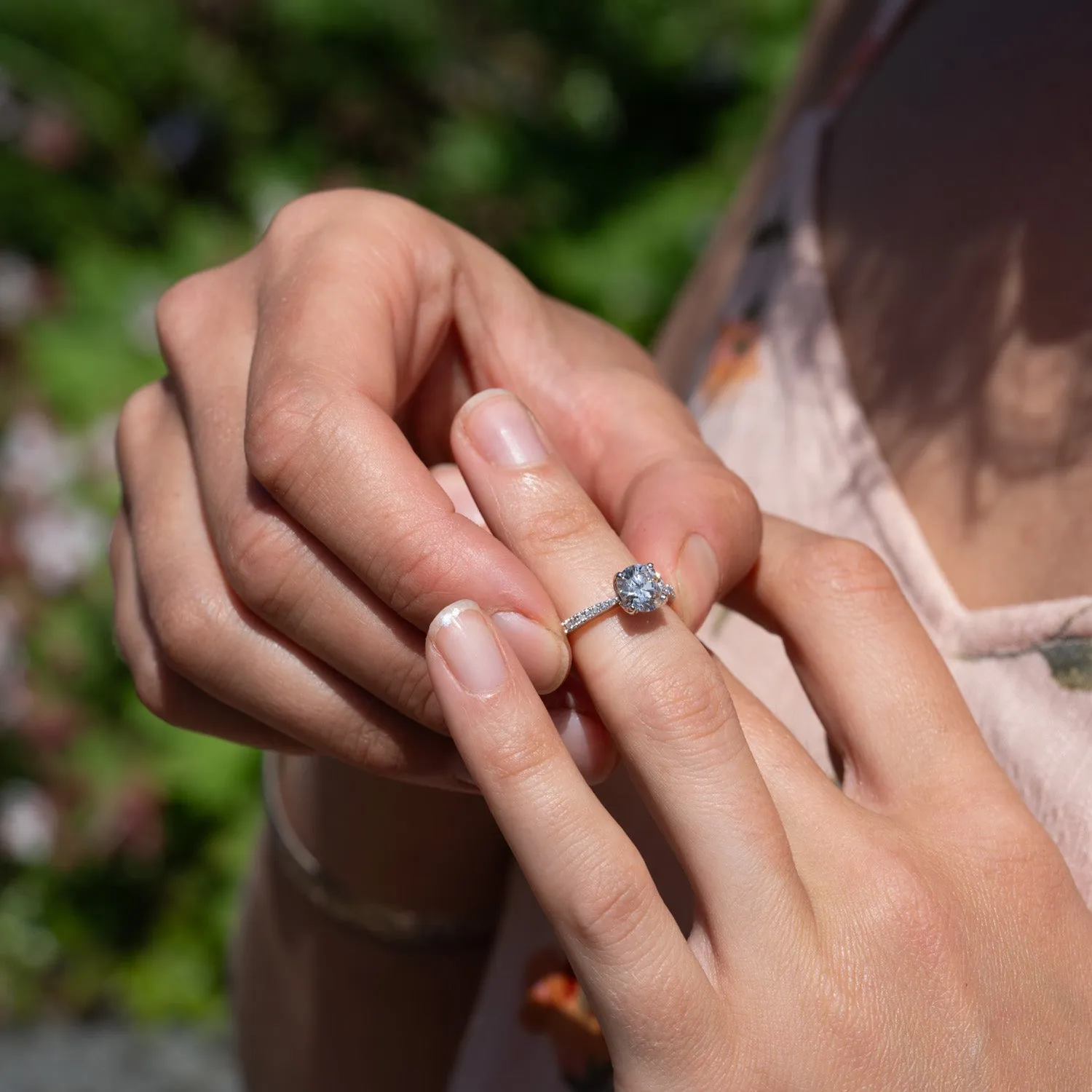 The Afonsa Ring | Lab Diamond Nature Inspired Shoulder Set Engagement sold by Ethica Diamonds product image thumbnail 2