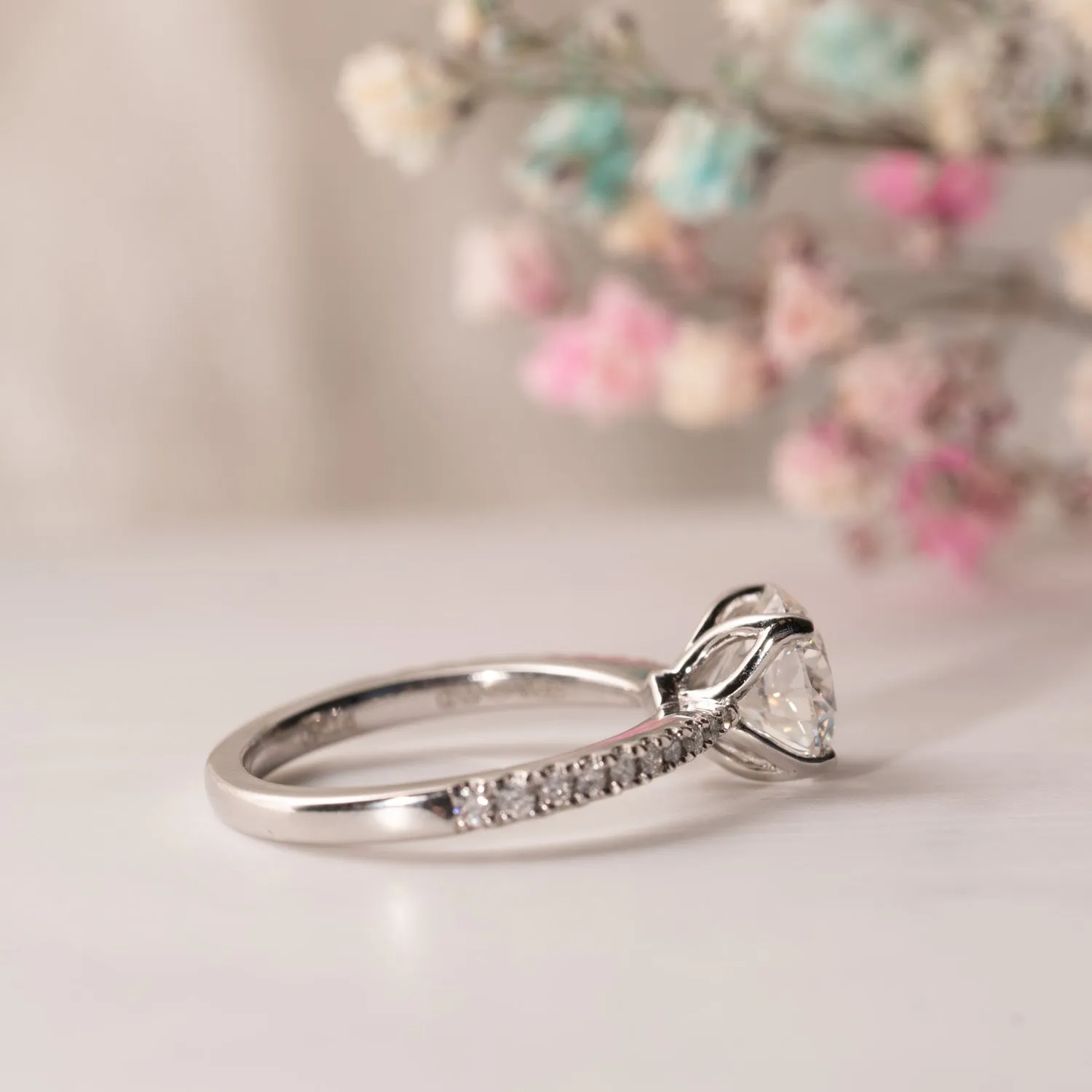 The Afonsa Ring | Lab Diamond Nature Inspired Shoulder Set Engagement sold by Ethica Diamonds product image thumbnail 3