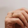 The Afonsa Ring | Lab Diamond Nature Inspired Shoulder Set Engagement sold by Ethica Diamonds