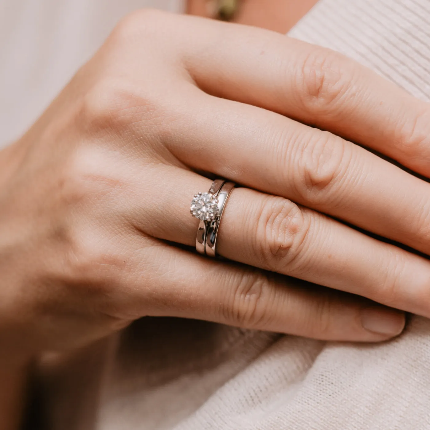 The Delilah Ring | Round Lab Diamond Split Claw Solitaire Engagement sold by Ethica Diamonds product image thumbnail 4