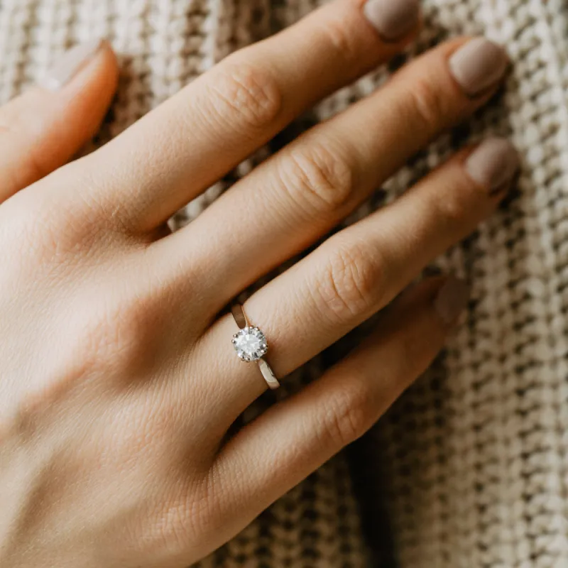 The Delilah Ring | Round Lab Diamond Split Claw Solitaire Engagement sold by Ethica Diamonds