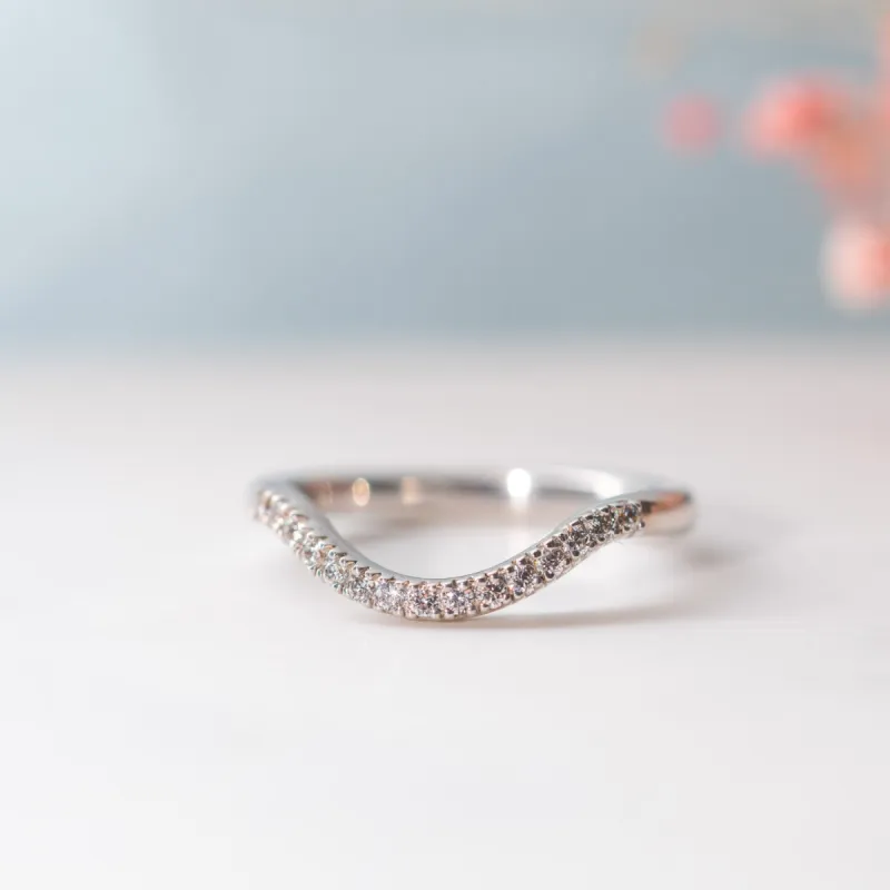 The Helena Ring | Lab Diamond Dipped Pavé Bridal Band sold by Ethica Diamonds