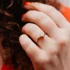 The Akilina Ring | Round Lab Diamond Asymmetrical Engagement Solitaire sold by Ethica Diamonds