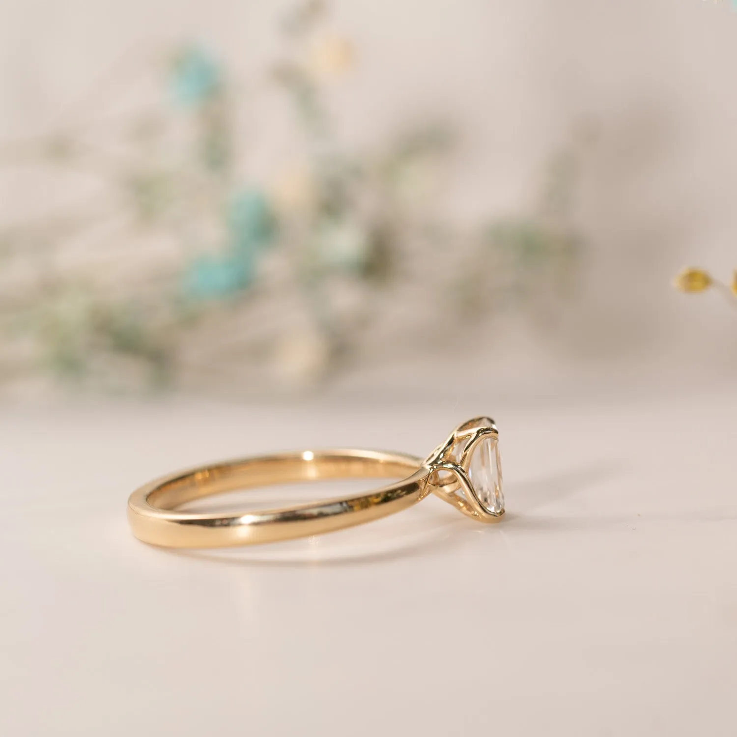 The India Ring | Emerald Cut Moissanite Dainty Engagement Solitaire sold by Ethica Diamonds product image thumbnail 5