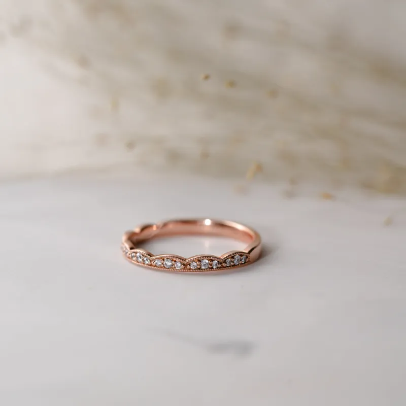 The Leona Ring | Lab Diamond Vintage Lacey Paisley Stacking made by Ethica Diamonds