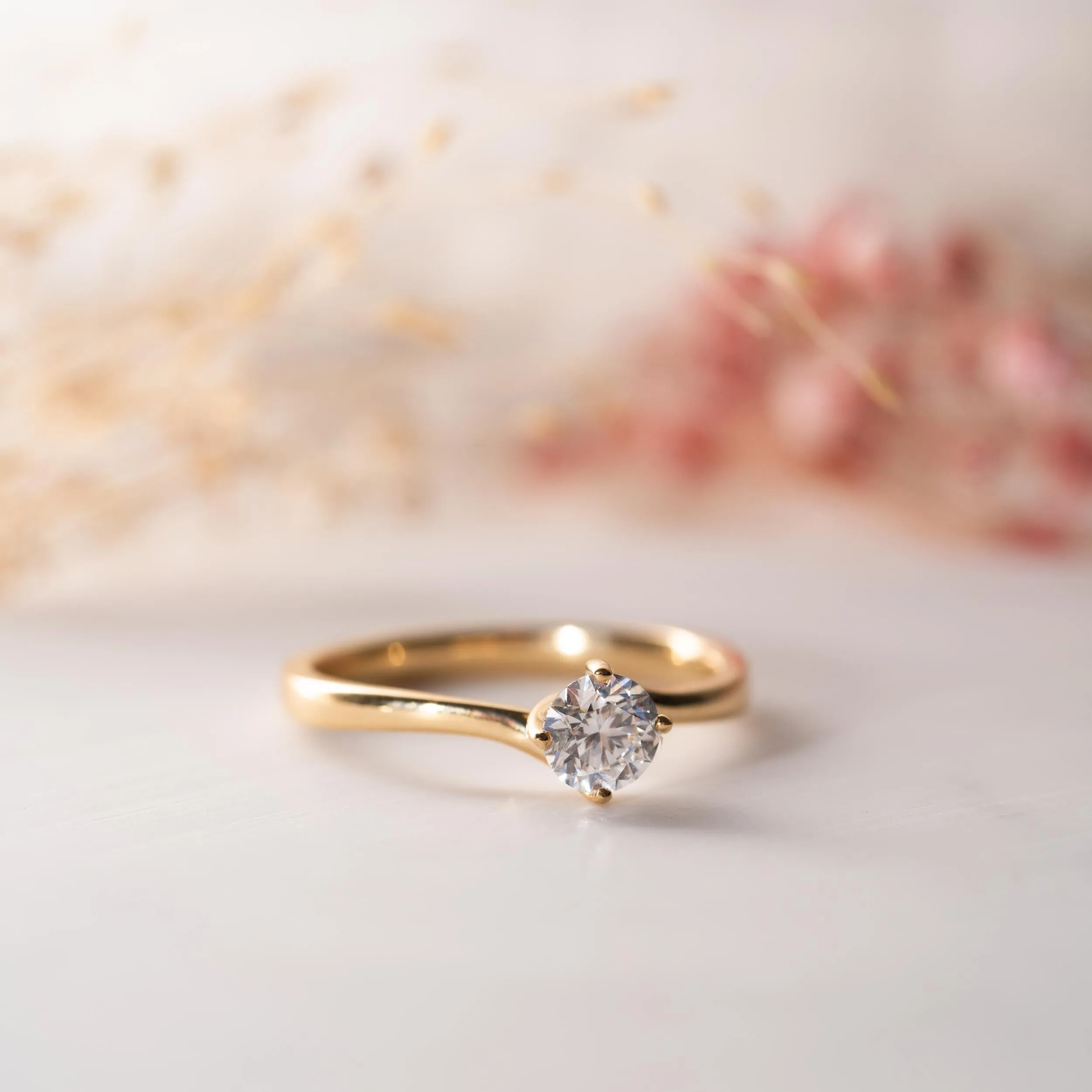 The Aria Ring | Round Moissanite Modern Engagement Solitaire sold by Ethica Diamonds product image thumbnail 2