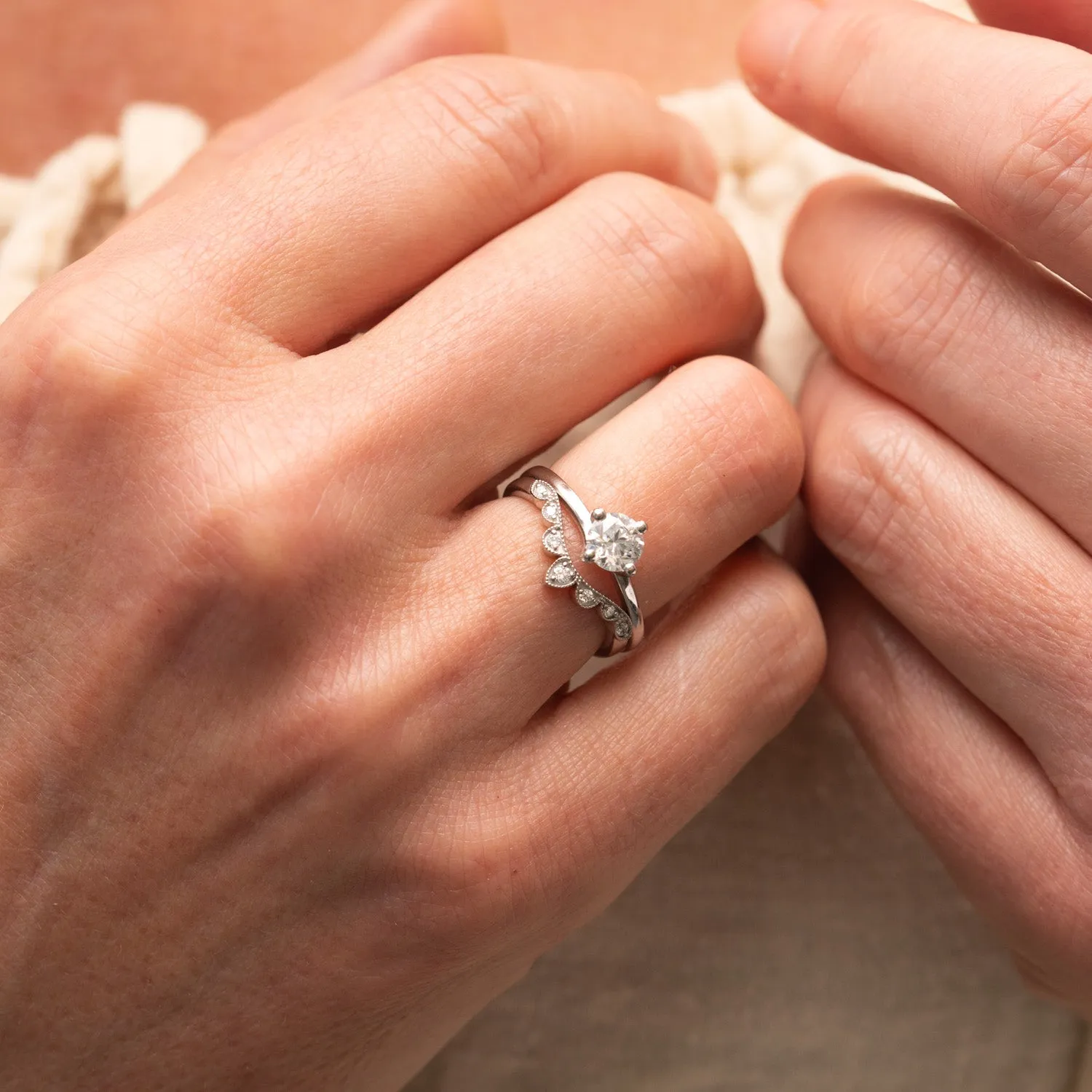 The Aria Ring | Round Moissanite Modern Engagement Solitaire sold by Ethica Diamonds