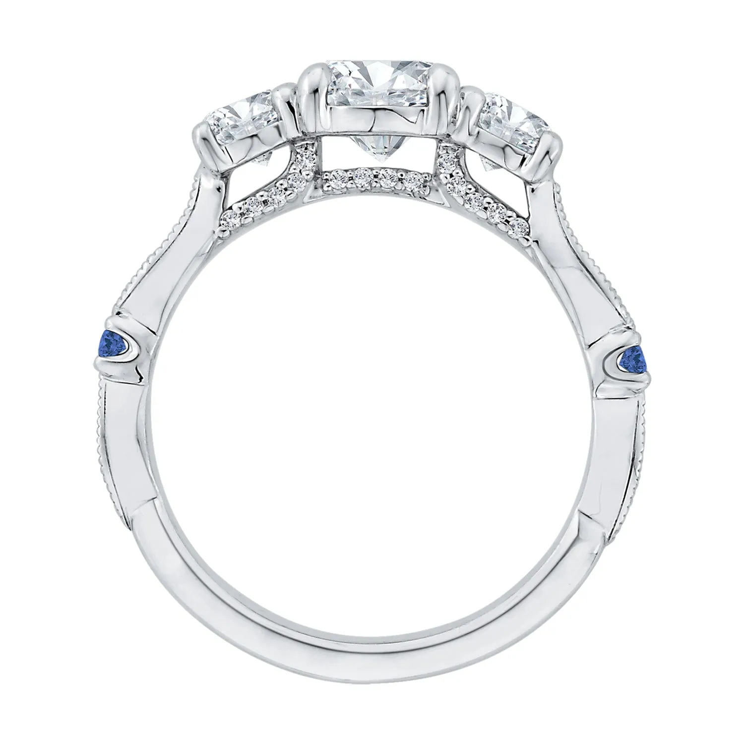 The Verity Ring | Round Cut Lab Diamond & Sapphire Engagement Trilogy sold by Ethica Diamonds product image thumbnail 5