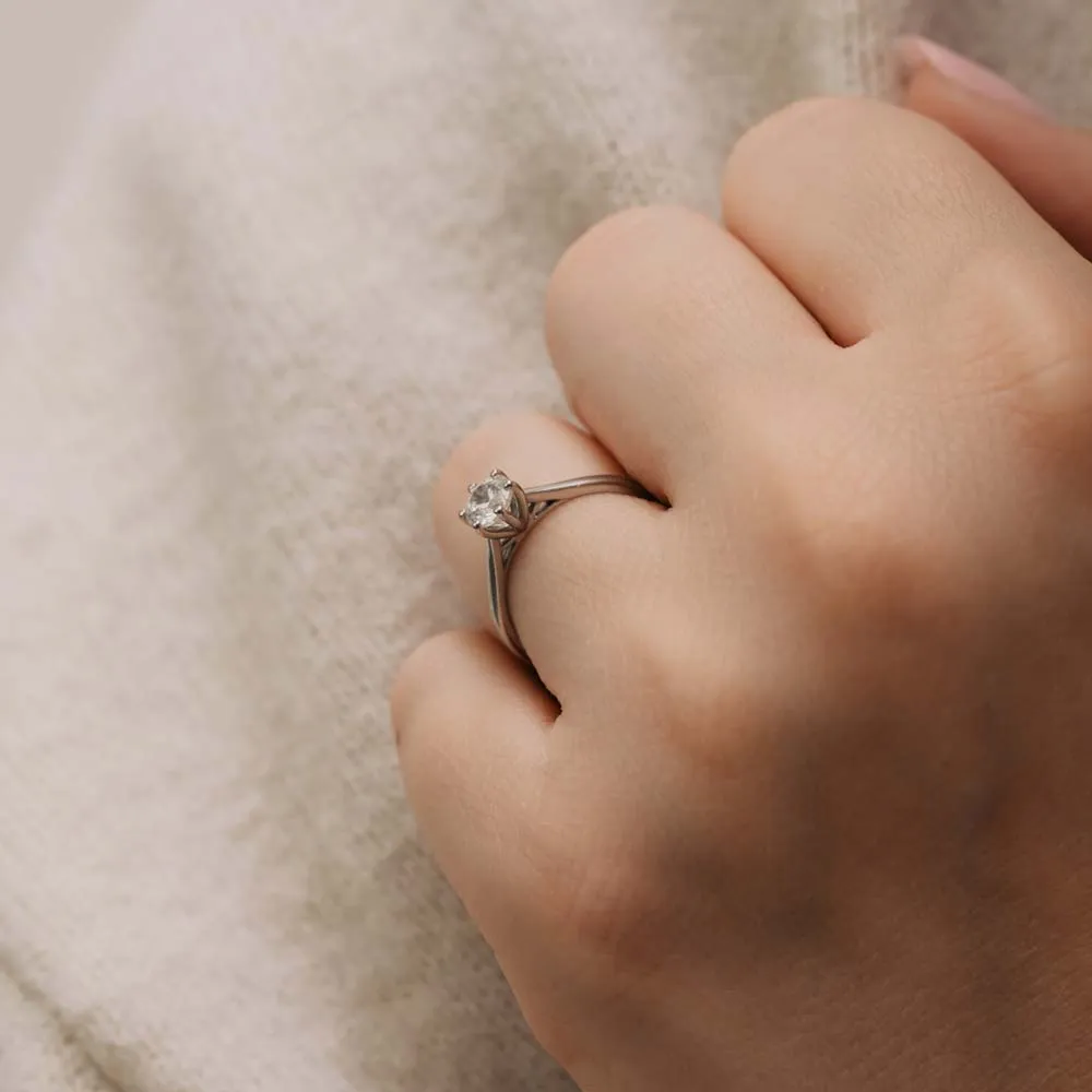The Tasha Ring | 0.50ct D-E VVS1 Six Claw Engagement Solitaire 950 Platinum sold by Ethica Diamonds product image thumbnail 4