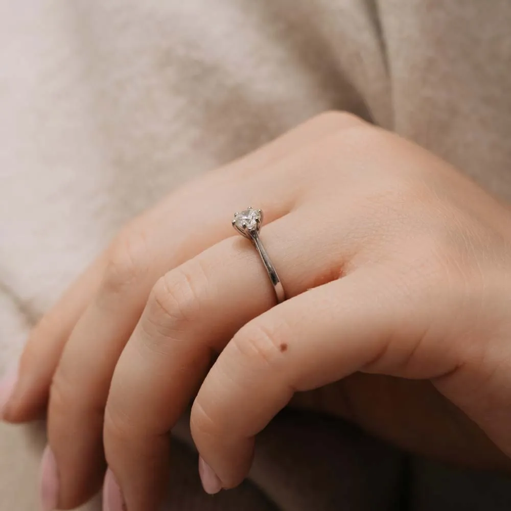 The Tasha Ring | 0.50ct D-E VVS1 Six Claw Engagement Solitaire 950 Platinum sold by Ethica Diamonds