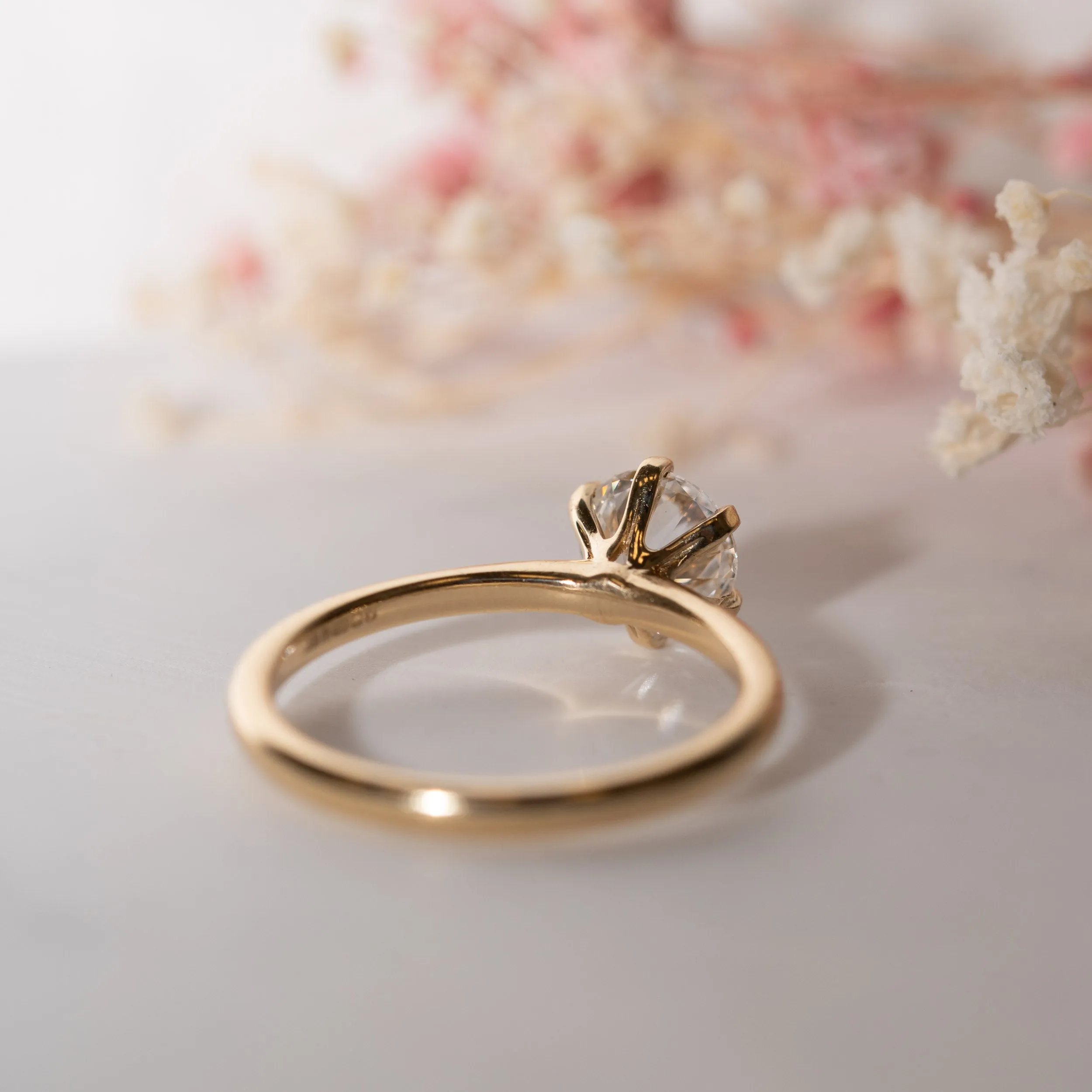 The Cyra Ring | Round Lab Diamond Tiffany Engagement Solitaire sold by Ethica Diamonds product image thumbnail 4