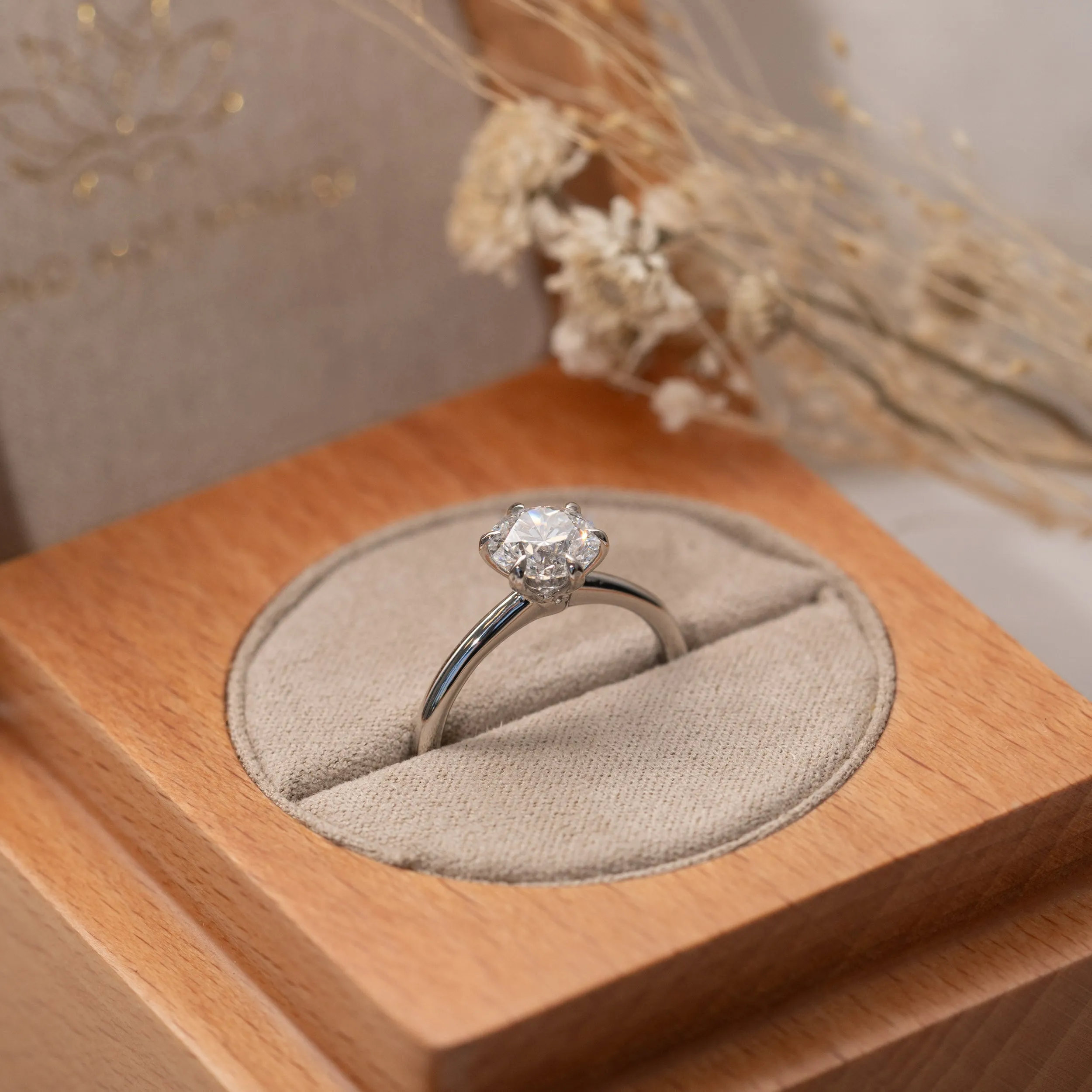 The Cyra Ring | Round Lab Diamond Tiffany Engagement Solitaire sold by Ethica Diamonds product image thumbnail 3
