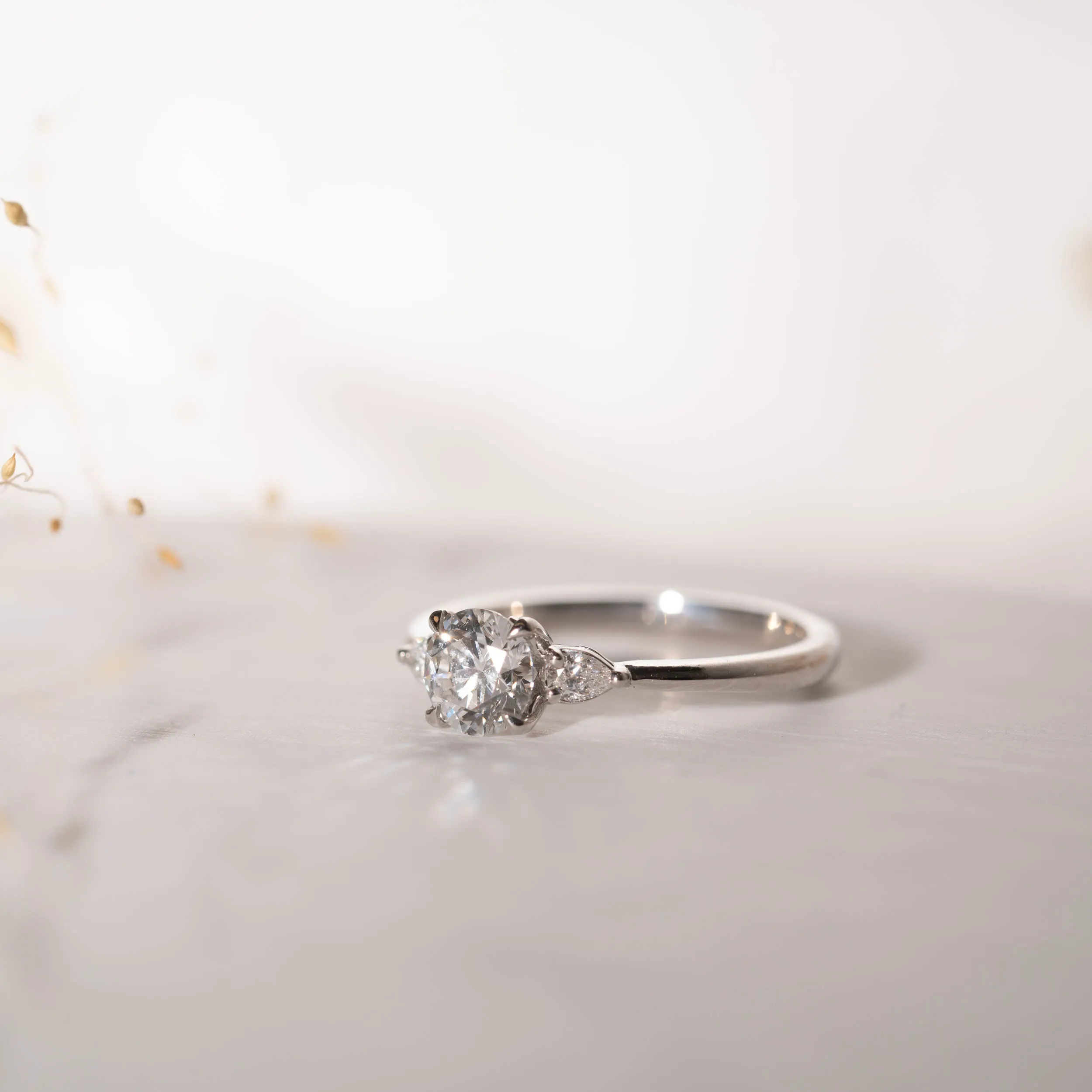 The Mei Ring | Round & Pear Lab Diamond Engagement Trilogy sold by Ethica Diamonds product image thumbnail 4