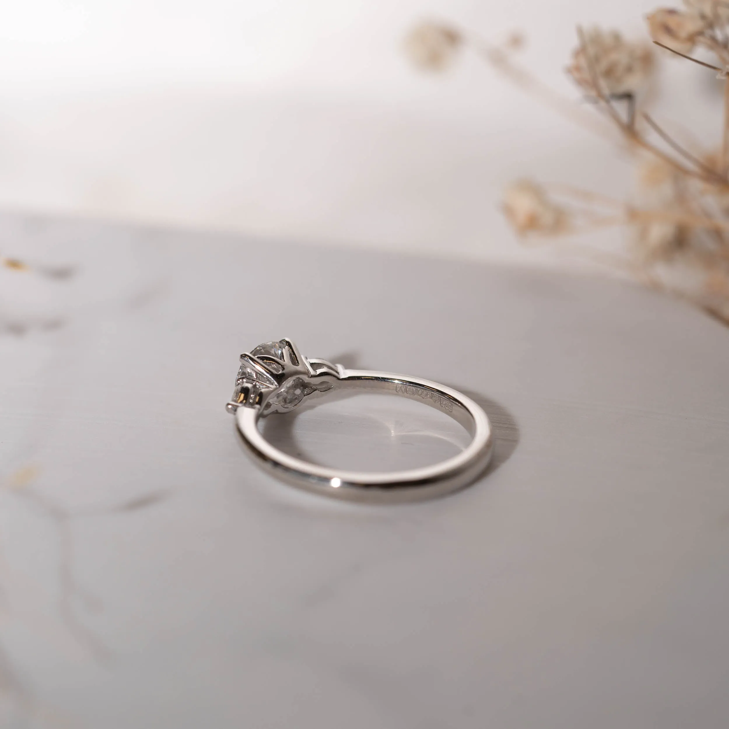 The Mei Ring | Round & Pear Lab Diamond Engagement Trilogy sold by Ethica Diamonds product image thumbnail 5
