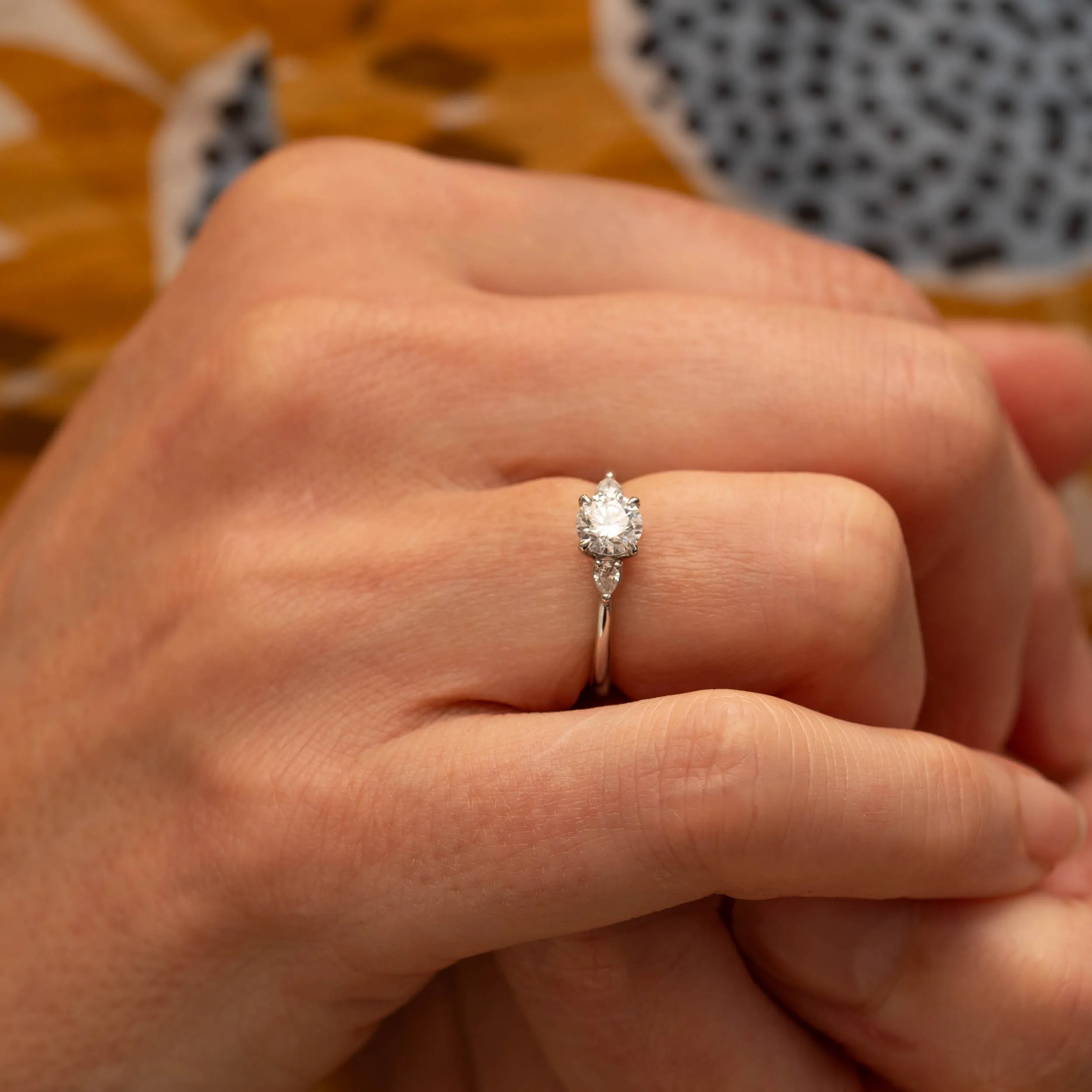 The Mei Ring | Round & Pear Lab Diamond Engagement Trilogy sold by Ethica Diamonds product image thumbnail 3