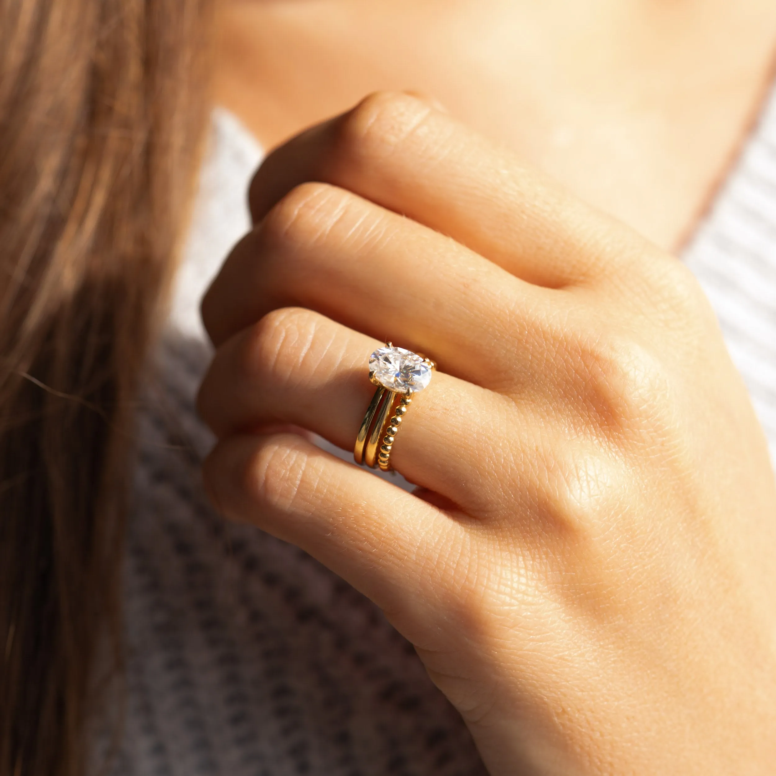 The Lana Ring | Beaded Modern Wedding Band sold by Ethica Diamonds product image thumbnail 2