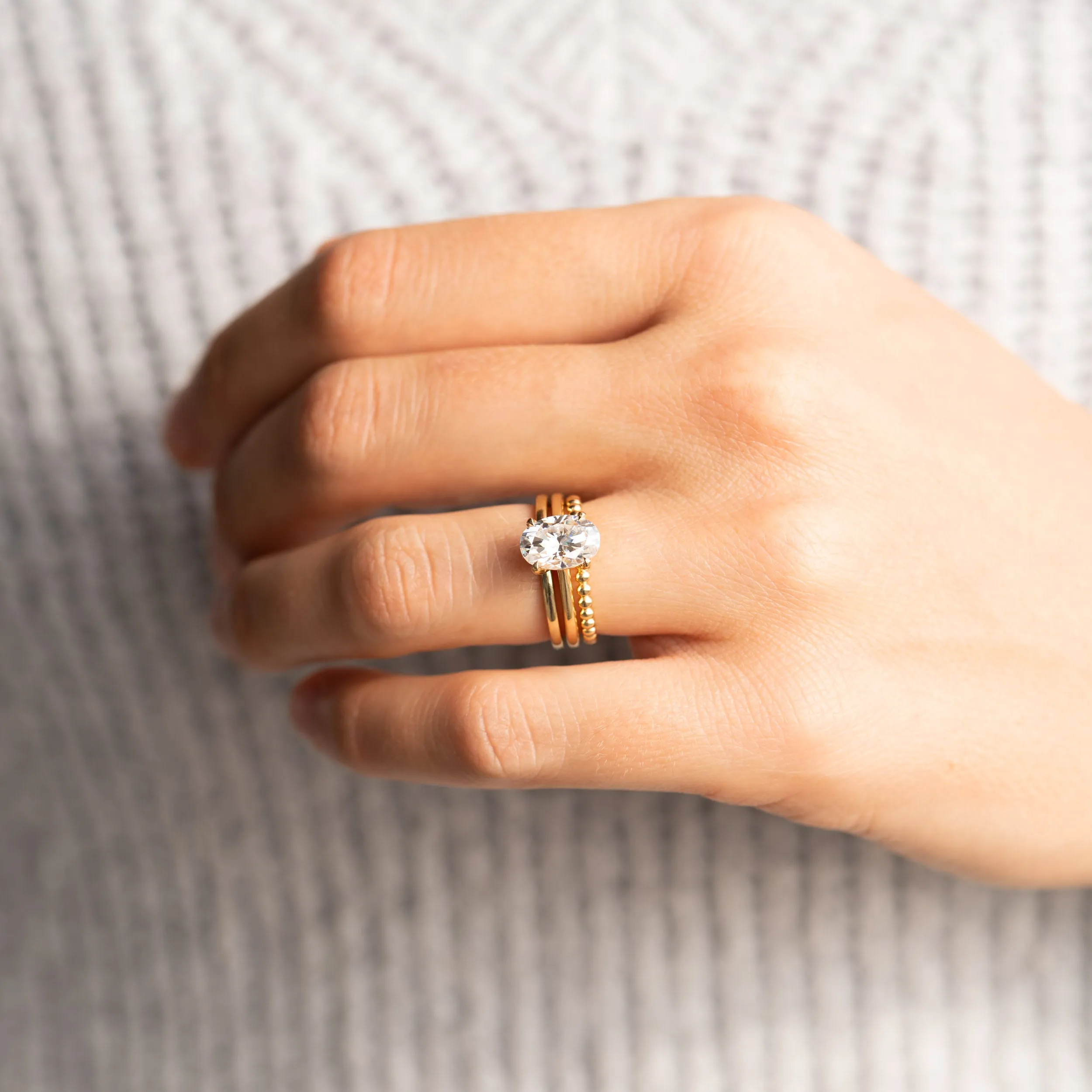 The Lana Ring | Beaded Modern Wedding Band sold by Ethica Diamonds product image thumbnail 3