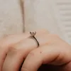 The Nola Ring | Round Lab Diamond Tiffany Engagement Slim Solitaire sold by Ethica Diamonds