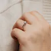 The Nola Ring | Round Lab Diamond Tiffany Engagement Slim Solitaire sold by Ethica Diamonds