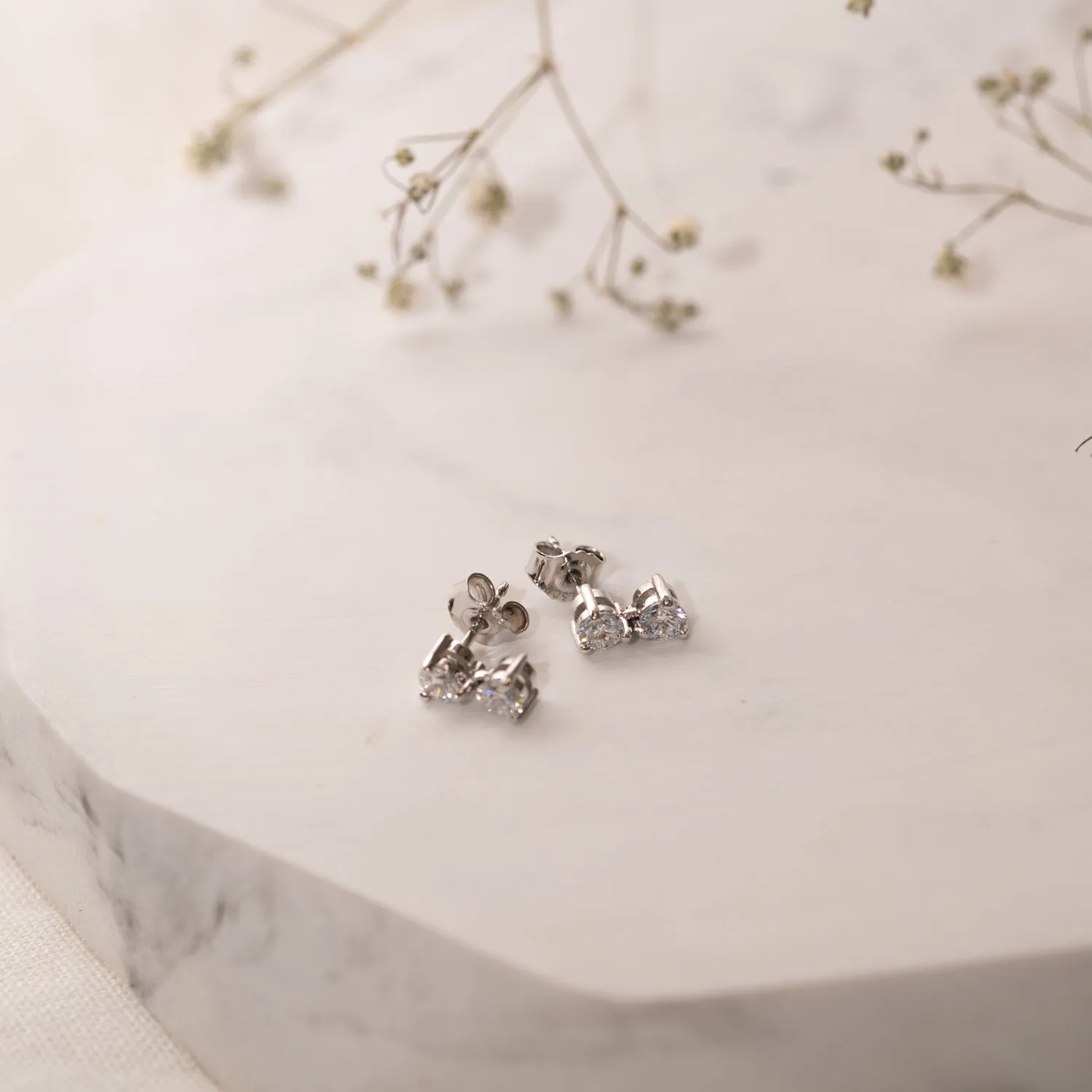 The Maia Earrings | 1.0ct D VS Round Lab Diamond 18k Fairtrade Gold Drop sold by Ethica Diamonds product image thumbnail 3