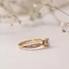 The Delfi Ring | 1.45ct D VVS2 Lab Diamond Round Accented Vine Engagement 18K Yellow Gold sold by Ethica Diamonds