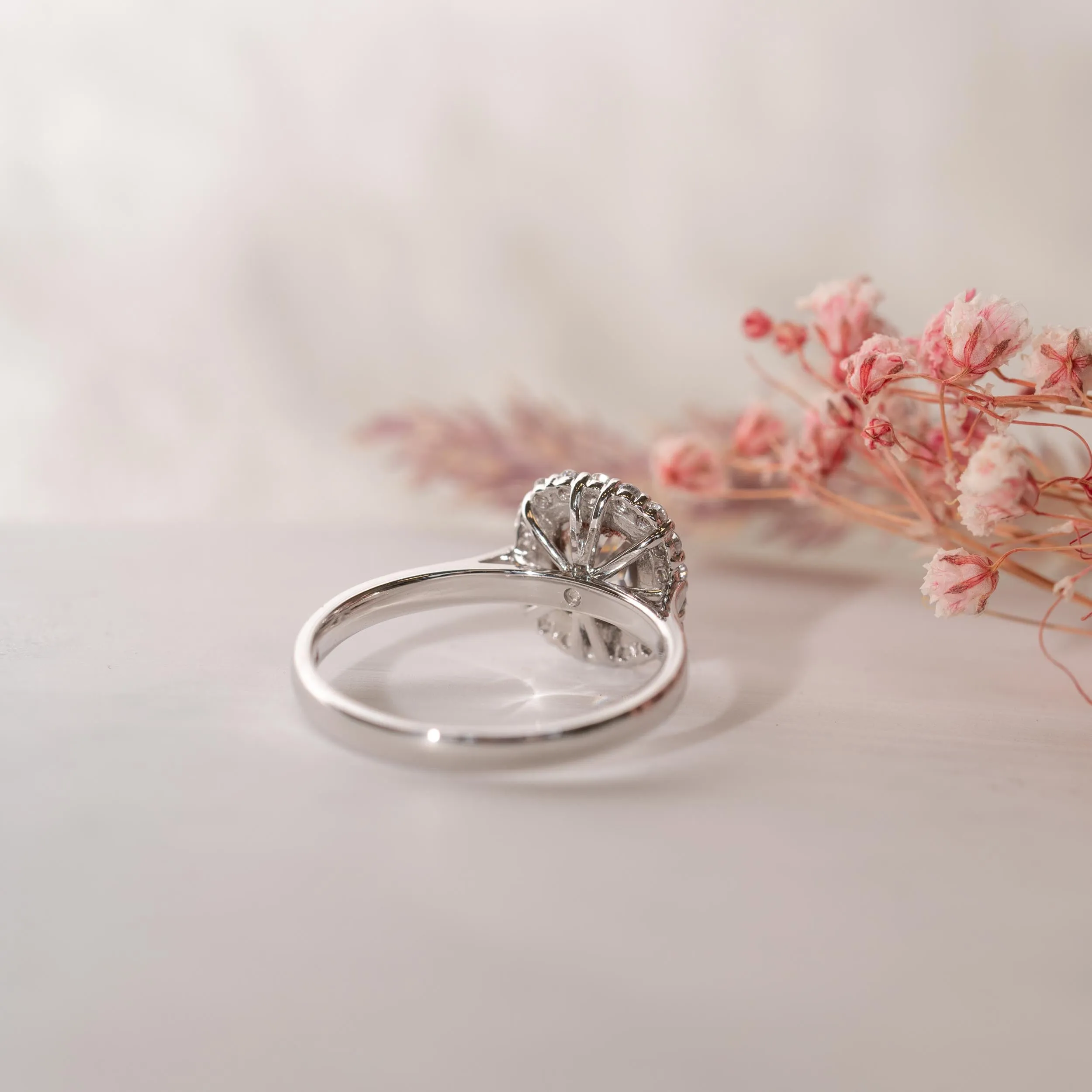 The Lovina Ring | Lab Diamond Cushion Cut Engagement Halo sold by Ethica Diamonds product image thumbnail 2