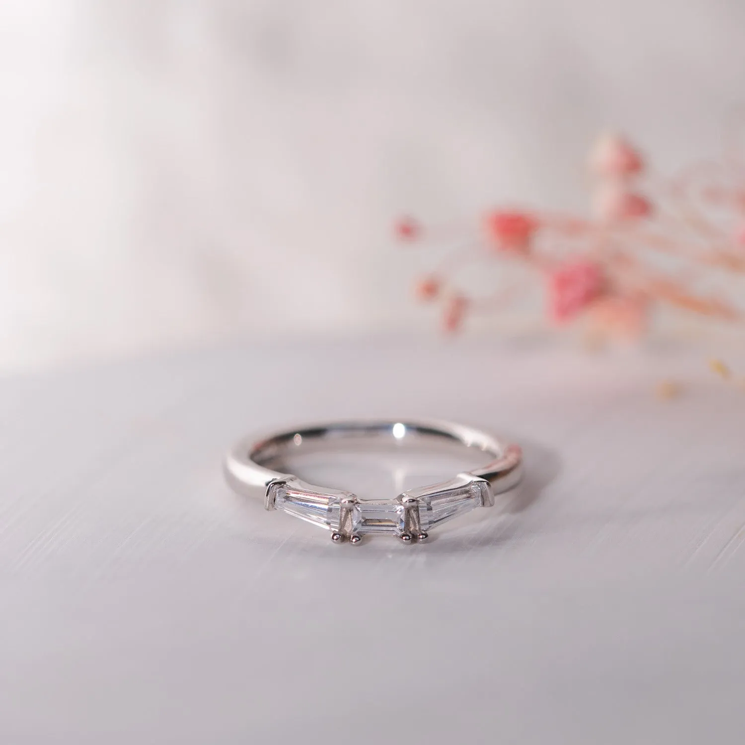 The Lucia Ring | Lab Diamond Art Deco Curve Band sold by Ethica Diamonds