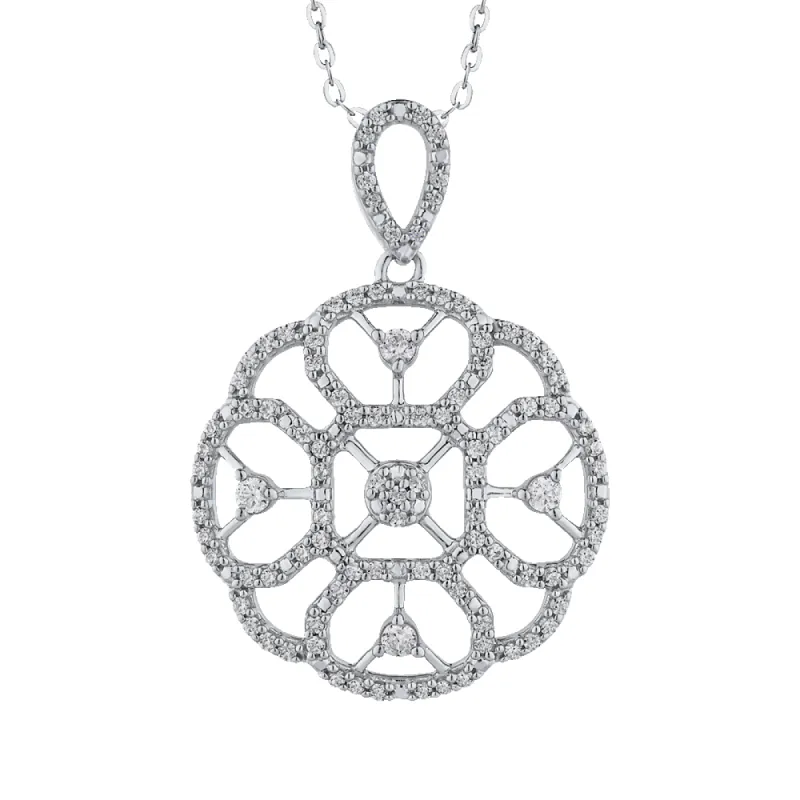 The Faye Pendant | Lab Diamond Art Deco Pavé Lattice made by Ethica Diamonds