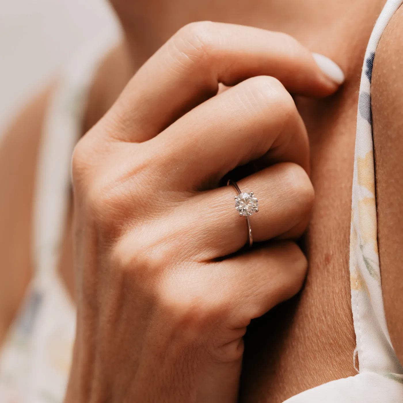 The Kae Ring | Round Lab Diamond Dainty Classic Engagement Solitaire sold by Ethica Diamonds product image thumbnail 3