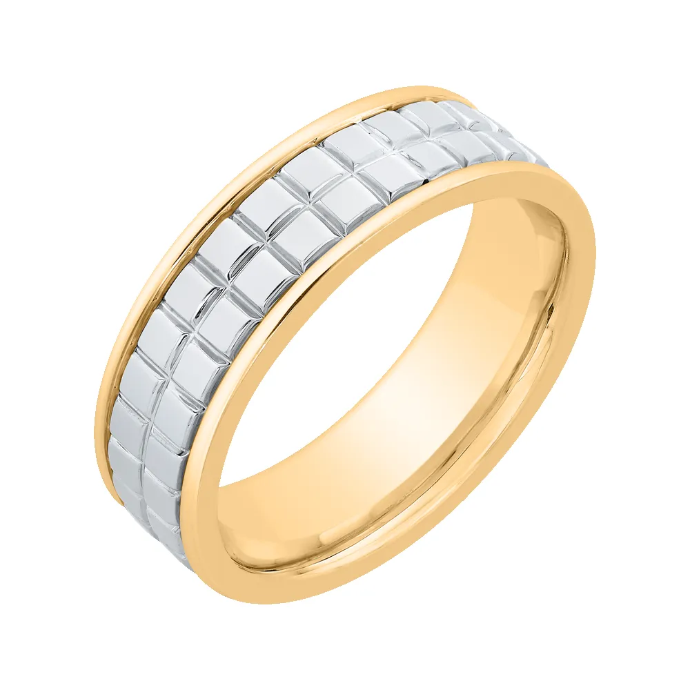 The Alexander Ring | 6.0mm Wide Two Tone Band sold by Ethica Diamonds