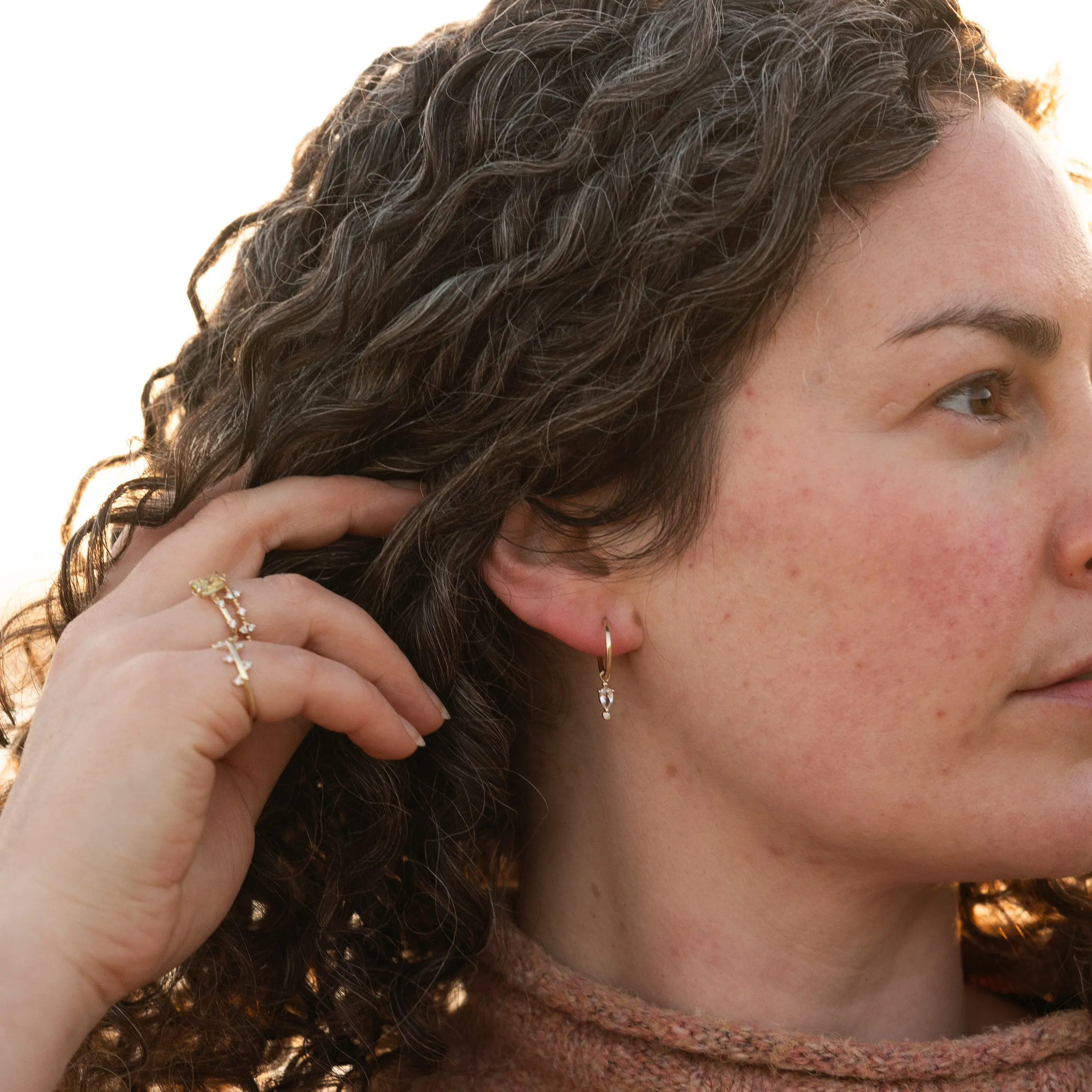 The Gwener Earrings | 9k Gold Hoops sold by Ethica Diamonds product image thumbnail 3