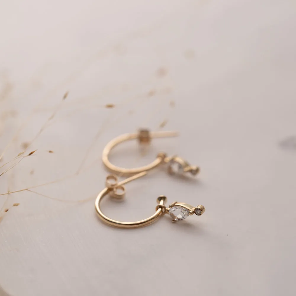 The Gwener Earrings | 9k Gold Hoops sold by Ethica Diamonds product image thumbnail 4