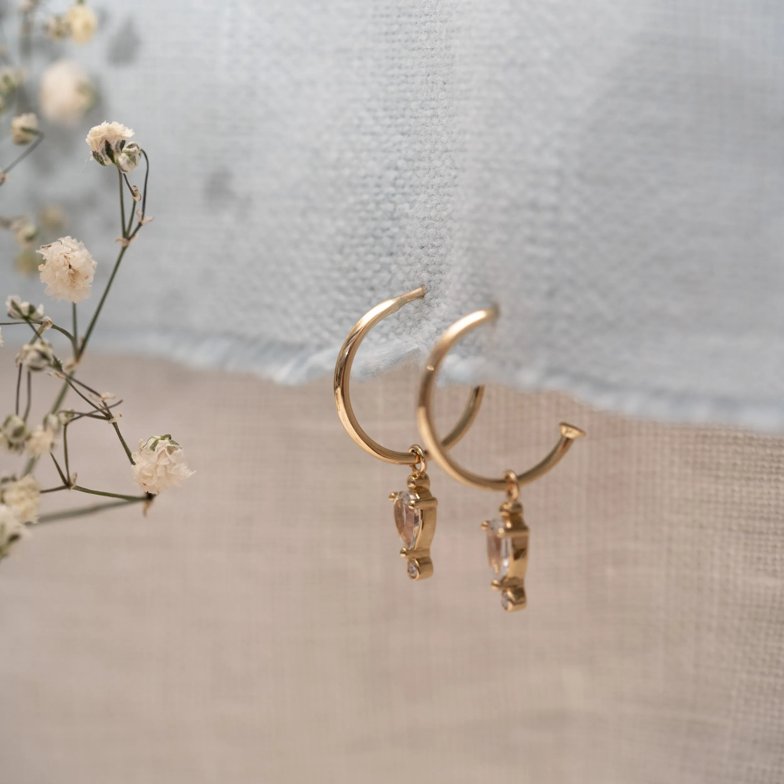 The Gwener Earrings | 9k Gold Hoops sold by Ethica Diamonds product image thumbnail 5