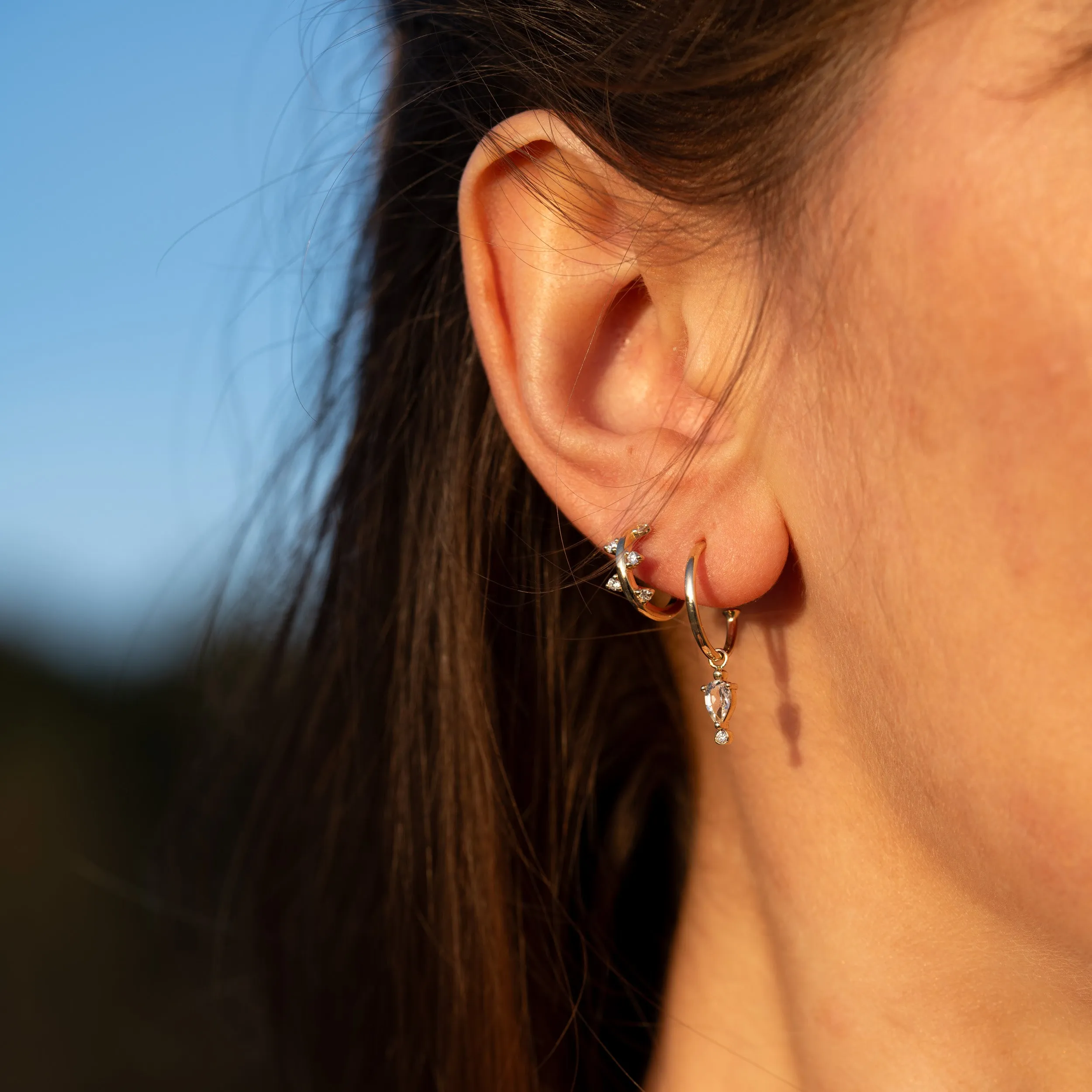 The Gwener Earrings | 9k Gold Hoops sold by Ethica Diamonds product image thumbnail 2